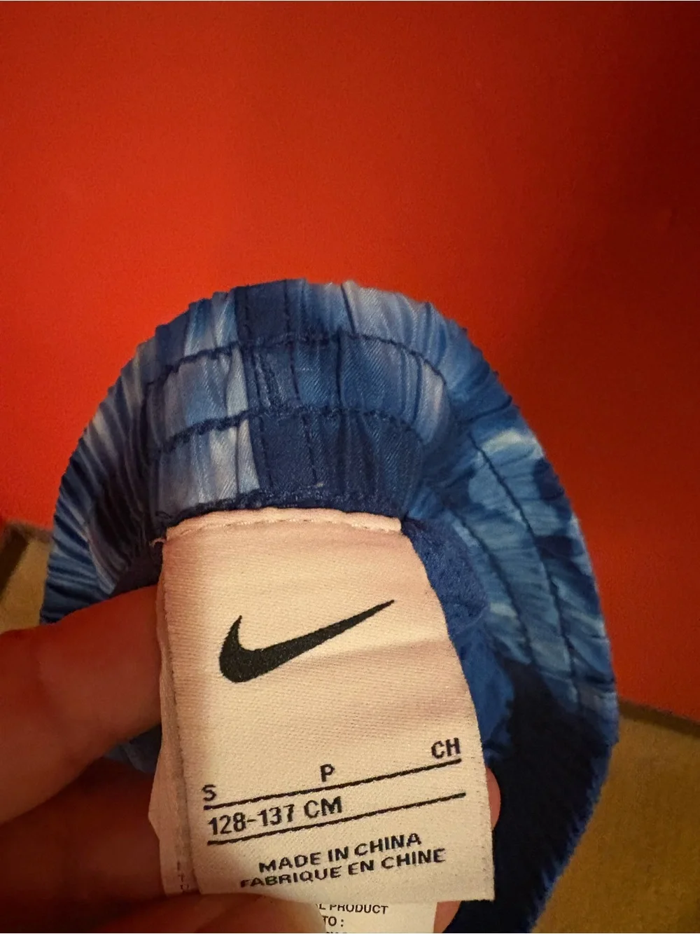 Nike Boys Blue Tie Dye Logo Swim Trunks Shorts Size Small